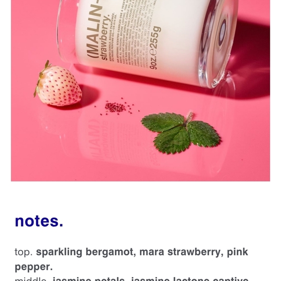 ❤️BUY 2 GET 1 FREE  MALIN+GOETZ Strawberry Boxed Candle,9oz.Retail Price $66.00 - Picture 8 of 13